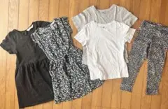 最終価格 5点セット H&M キッズ 110 花柄 ワンピース レギンス