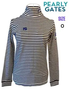 新品【PEARLY GATES】タートルネック長袖Tシャツ ボーダー 0未使用