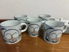 【お値下げ】ヴィンテージ　陶器製 花柄 カップ・ソーサー 5個セット