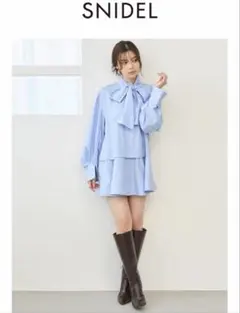 超美品ラッフルフリルブラウスとミニスカショーパンのセットアップ 
