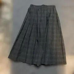 グレー チェック柄 プリーツスカート M