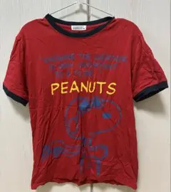 スヌーピー PEANUTS 赤 Tシャツ M