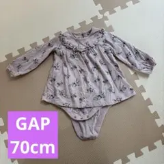 GAP オーガニックコットンボディスーツ 花柄 ロンパース 6-12ヶ月 70