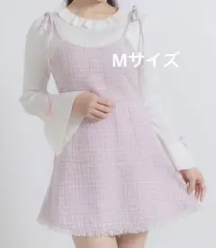 DearMyLoveRose ラメツイードキャミワンピースピンク　Mのサムネイル