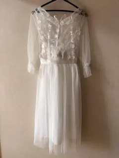 パーティードレス M ウェディングドレス　前撮り　後撮り　ホワイト