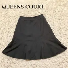 QUEENS COURT ネイビーフレアスカート Aライン　オフィスカジュアルのサムネイル