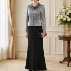 東京ソワール ジャケット マキシ丈スカート マザーズドレス セットアップ 15号