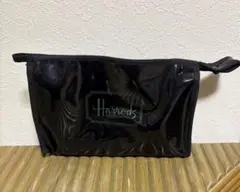 Harrods 黒ポーチ ビニール 約20㎝✖️14㎝✖️5㎝