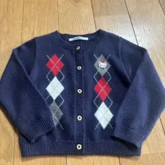 ファミリア　familiar カーディガン　100 アーガイル