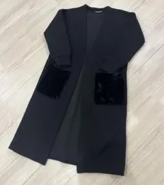 アウター　ロングカーディガン　レディース　アウター　黒のサムネイル