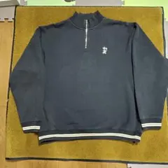 OLD STUSSY ハーフジップ スウェット　フェードブラック グリフォン
