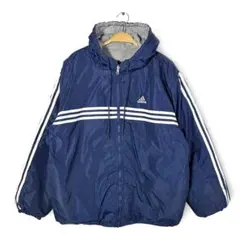 90s アディダス リバーシブル ヴィンテージ ナイロンジャケット ネイビー M