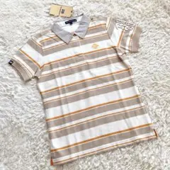 未使用 ROSASEN ロサーセン 半袖 ボーダー ポロシャツ ベージュ L M
