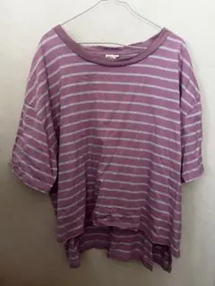 GAP ギャップ　パープル ボーダー　半袖Tシャツ M-Lサイズ