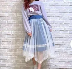 axes femme POETIQUE 　デニム✕チュールスカートのサムネイル