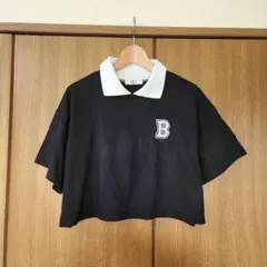 wego クロップド丈 Tシャツ ブラック Bロゴのサムネイル