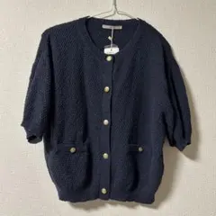 レトロガール　半袖ニットカーディガン