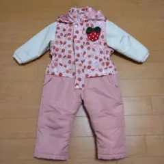 いちご柄ピンクスノーウェア　95cm