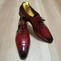 マドラス madras 革靴 ストレートチップ 赤 レッド ボルドー 25cmのサムネイル