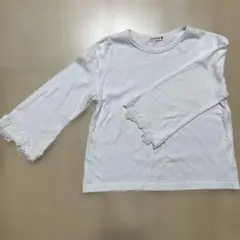 ブランシェス　レース付きホワイトTシャツ　7部丈　140サイズのサムネイル