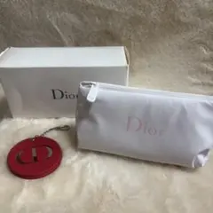 【新品未使用】Dior ノベルティポーチ ミラーキーホルダー付き