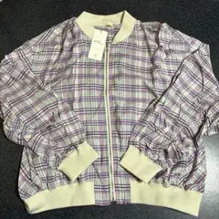 earth music＆ecology薄手チェック柄ジップアップジャケット