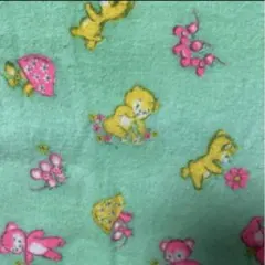 クマと花柄のネル生地