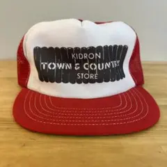 希少 USA製 80s ヴィンテージ トラッカー キャップ 企業ロゴ つば裏緑