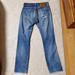 リーバイス511ダメージ加工 スリムフィット デニムセルビッチ赤耳28w