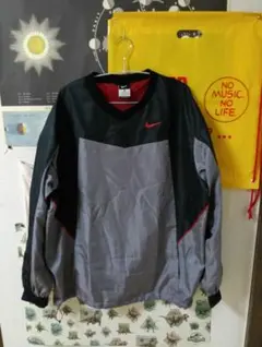 Nike ナイロンジャケット L 黒/グレー/赤