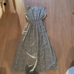 fifth フラワープリント ノースリーブ ロングワンピース