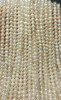 淡水パール　38cm×5本売り　約5.5mm ポテト形
