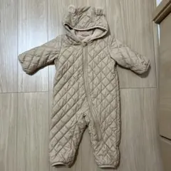 ベージュ キルティング フード付き ベビーアウター