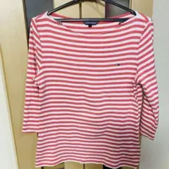 TOMMY HILFIGER ピンクストライプ Tシャツ L