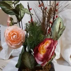 新品未使用‼️正月和風造花生け花
