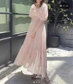 one way シャーリングロングワンピース