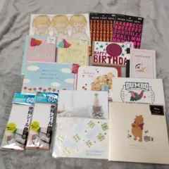 誕生日　母の日カード　シールetc.15点セット