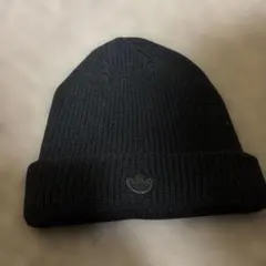 adidas ブラック ニット帽 3ストライプ