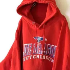 ブルードラゴンズ HUTCHINSON スウェット パーカー レッド 赤 古着