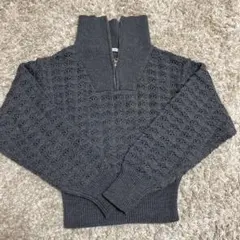 ハーフジップ ニット 長袖のサムネイル