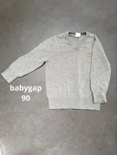 BABYGAP ワンポイントグレー Vネックセーター 2歳