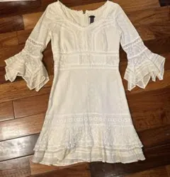 アウラアイラ　オフホワイト　ミニワンピース　オフホワイト　結婚式2次会