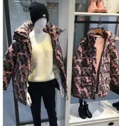 AIGLE ダウンジャケット 総柄 ピンク系のサムネイル