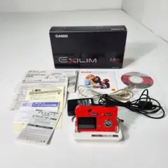 CASIO EXILIM EX-S20 カシオ コンデジ 赤 カシオ、マクロとレンズバリアがついた単焦点EXILIM