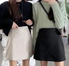 GRLレディース インパン付き台形ミニスカート at1531 アイボリー　新品