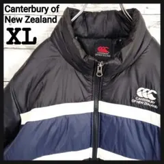 【希少XLサイズ】カンタベリーオブニュージーランド　ロゴ刺繍ダウンジャケット