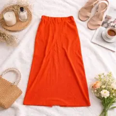 Kastane カスタネ タイトスカート ロング オレンジ 春夏 レディースのサムネイル