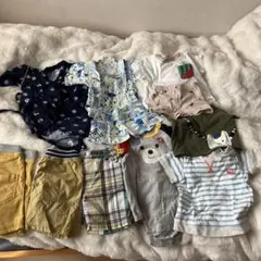ベビー服14点セット　長袖半袖　80センチ　男の子　追加料金で手提げ袋等も付属‼️