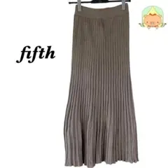 ④　【美品】fifth プリーツロングスカート F レーヨン混 ブラウン