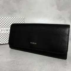 FURLA キルティングブラック レザー レディース 長財布 9736 - メルカリ